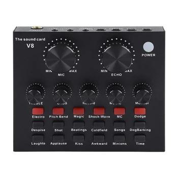 

Singing For Mobile Live Broadcast Computer Voice Chat KTV PC Audio External USB Home Karaoke Sound Card Headset Microphone