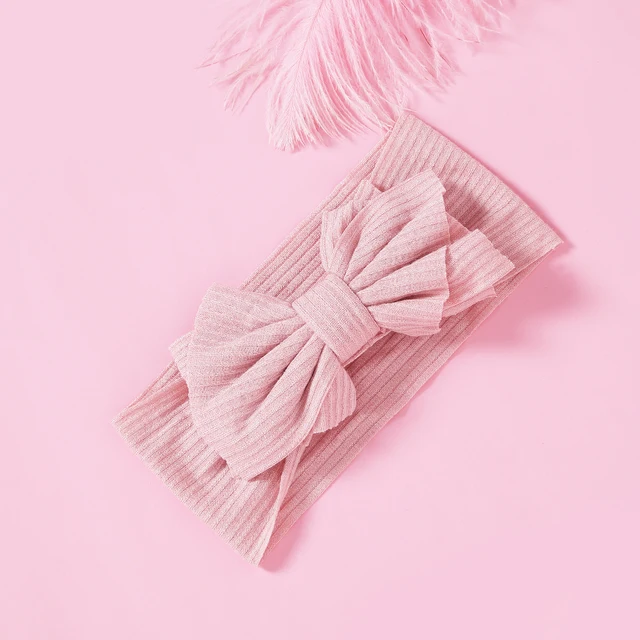 1pcs Solid Color Bowknot Baby Headband Elastic Turban Hairband Baby Girl Headbands Hair bands for Baby Girls Hair accessories A2NSNSFB-9689-2
