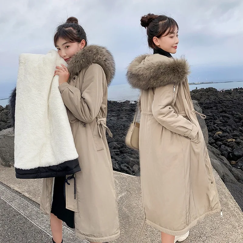 

Photo Shoot 19 Autumn And Winter New Style down Jacket Women's Korean-style Long over-the-Knee Loose-Fit BF Waist Hugging Slimmi