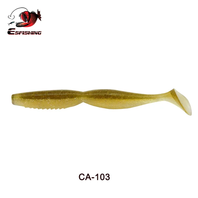 ESFISHING Quality Artificial Bait Spiner Wobbler Shad 100mm125mm For Pike Bass T Tail Jigging Pesca Soft Fishing Lure CA103