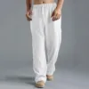 2021 New Men's Trousers Washed Pants Cotton Linen Loose Breathable Casual Pocket Sports Pants High Quality Simple Daily Pants 6