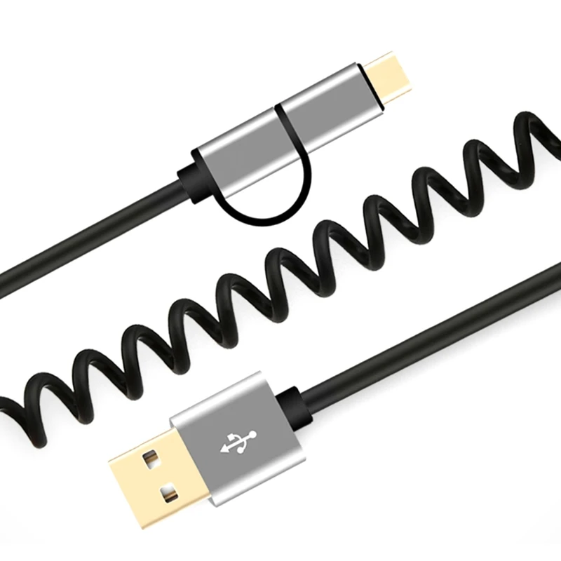 2in1 Type C QC3.0 Micro USB Fast Charging Cable for Samsung S9 S7 Xiaomi Huawei