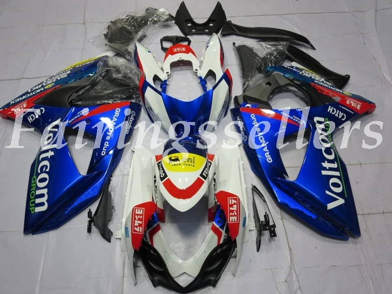 Литье под давлением ABS мотоцикл обтекатели комплект подходит для Suzuki GSX-R1000 09 10 11 12 13 14 15 16 Обтекатели белый черный - Цвет: blue red