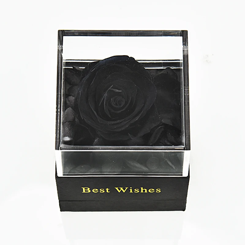 Black Rose Искусственные цветы для украшения, красная вечная роза с качественной подарочной коробкой, можно положить кольцо на День святого Валентина, подарки на день рождения для женщин - Цвет: Black Rose