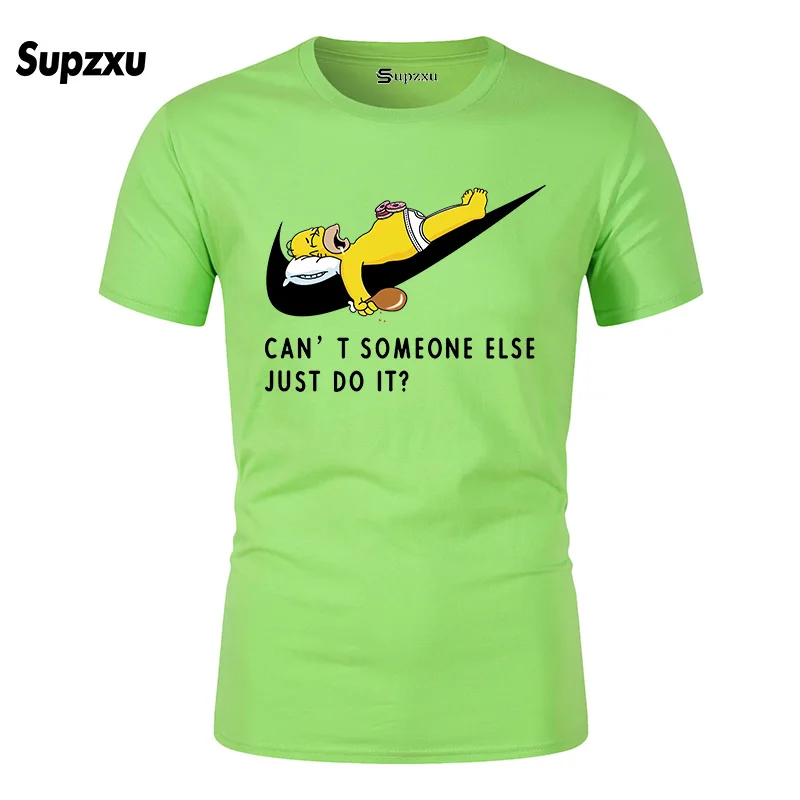 Летняя футболка Симпсон с забавным принтом в стиле хип-хоп, мужская хлопковая брендовая футболка с круглым вырезом и короткими рукавами, футболка homme camisetasrt - Цвет: green