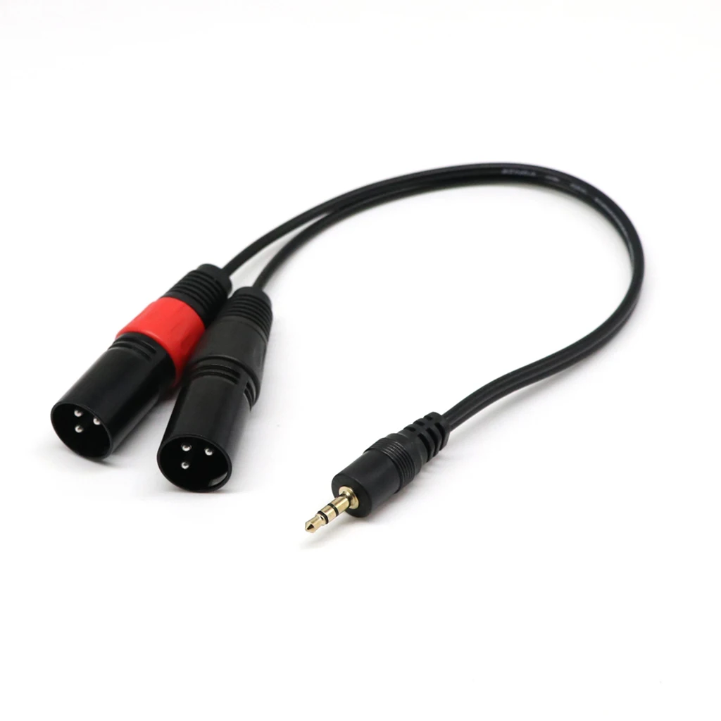 2 шт. 1Ft 1/8 ''3,5 мм стерео штекер TRS аудио на двойной 2 3-конт. XLR Мужской кабель сплиттер