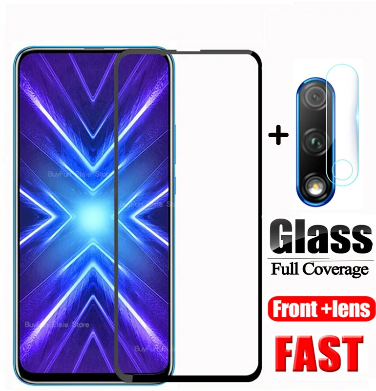 

2in1 protective glass on for huawei honor 9X Premium 9 x 9xpro x9 honor9x Screen Protector With Camera Lens film Tempered Glas