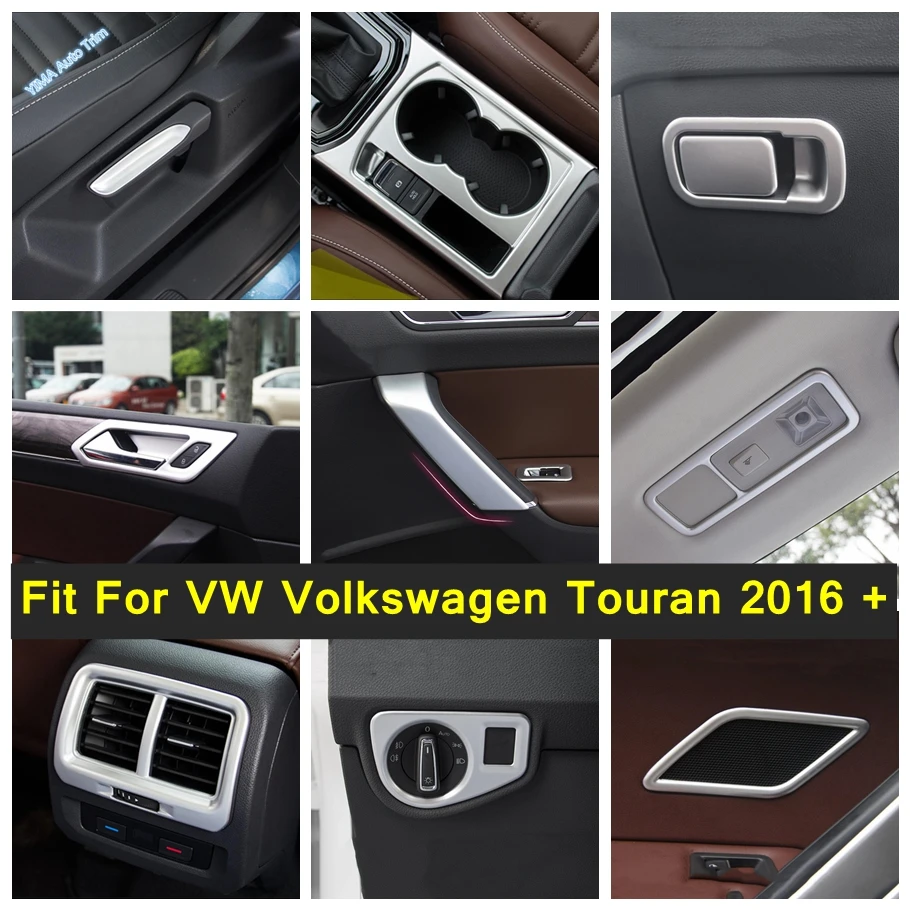 

Car Door Audio Speaker Tweeter / AC Vent / Steering Wheel Lower Cover Trim For VW Volkswagen Touran 2016 - 2022 Matte Interior