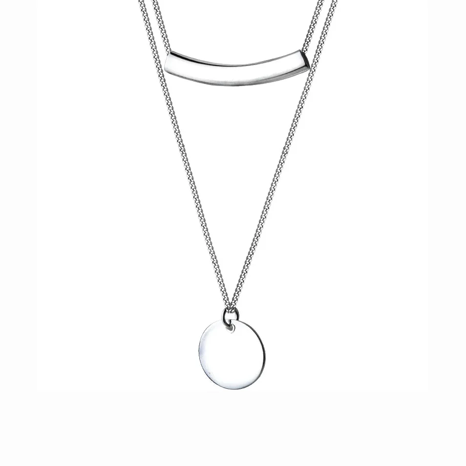 Trustdavis 925 Твердое Настоящее Стерлинговое серебро двойной слой круглая изогнутая труба короткое ожерелье подарок для женщин девушек подростков DA368