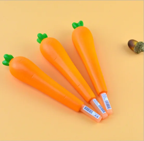 Гелевая ручка, мягкая нейтральная ручка для разжима моркови, 20 шт./лот, 0,5 мм, канцелярские принадлежности, полиуретановая пена, мягкая игрушка, ручка для рукоделия, GP613