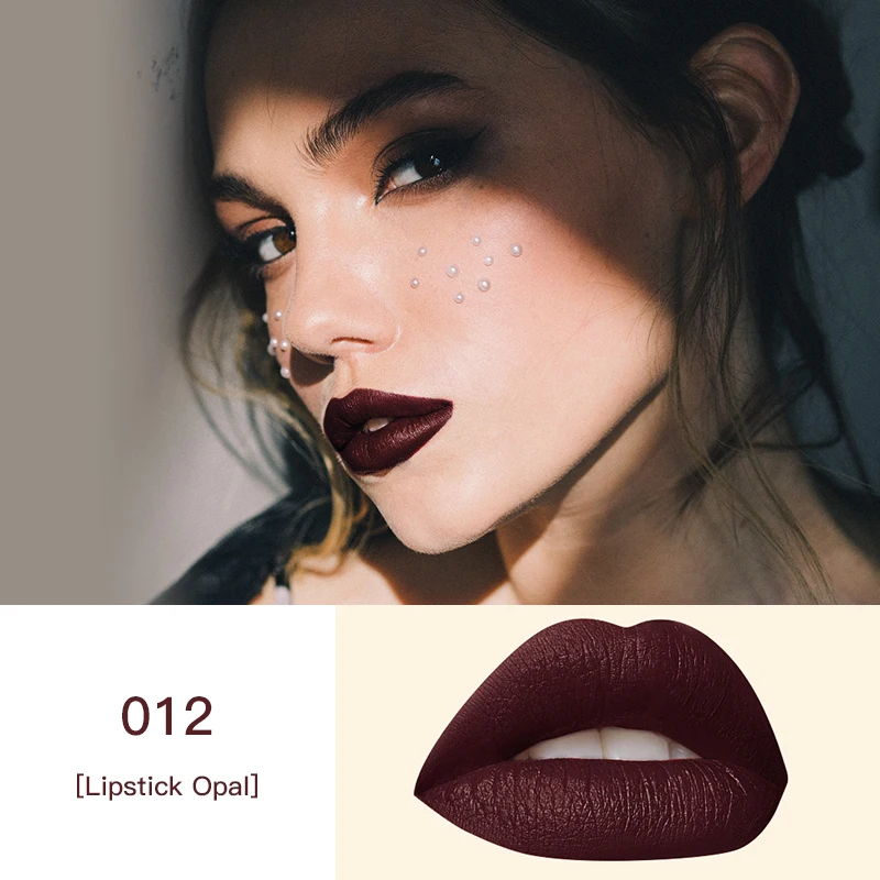 MYG matte lipstick high-grade metal tube long list water poof red gold purple lipstick lips makeup - Color: 012