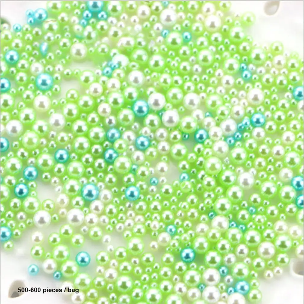 green 3 Дети DIY искусственный жемчуг из смолы частицы аксессуары слизи шары маленькие крошечные пенопластовые бусины для Floam наполнитель для девочек игрушка подарок - Цвет: green 3