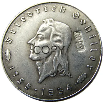 

Germany 1934 5 Reichsmark Rare Silver Plated Copy Coins