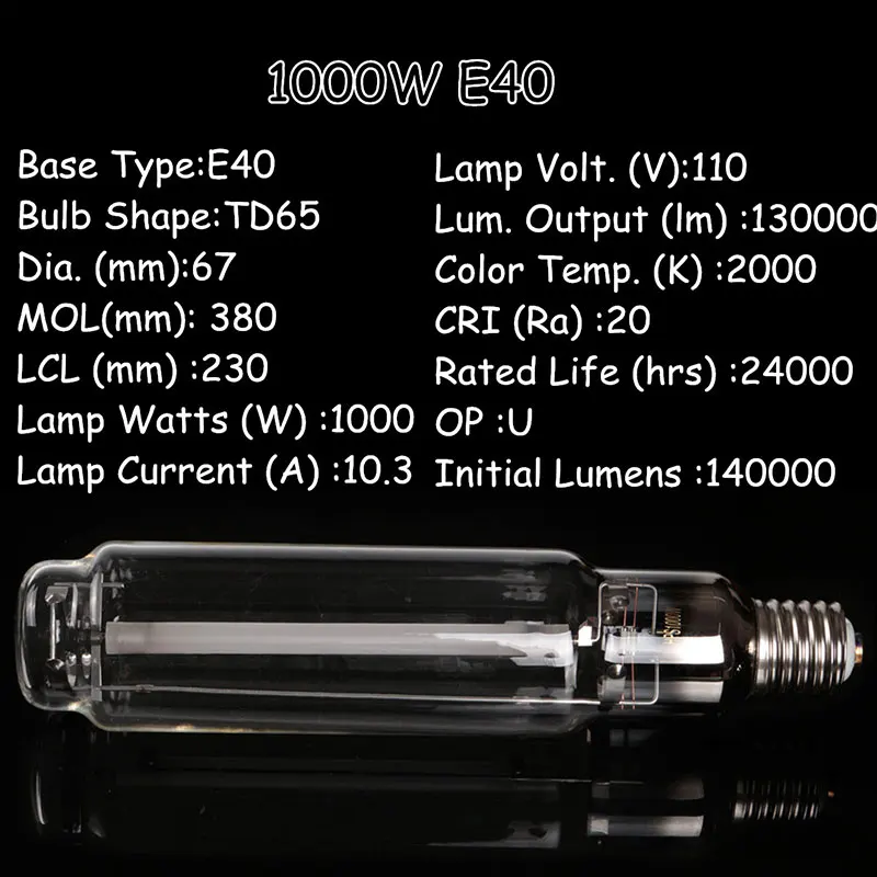 1000 Вт E40 завод HPS, балласт лампы растут свет лампы супер Крытый higth давление натрия цветок лампы домашние профессиональные светильники