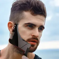 Двухсторонняя Расческа для бороды, для формирования усов, шаблон для укладки, для мужчин, для парикмахерских, инструменты для бритья, ABS