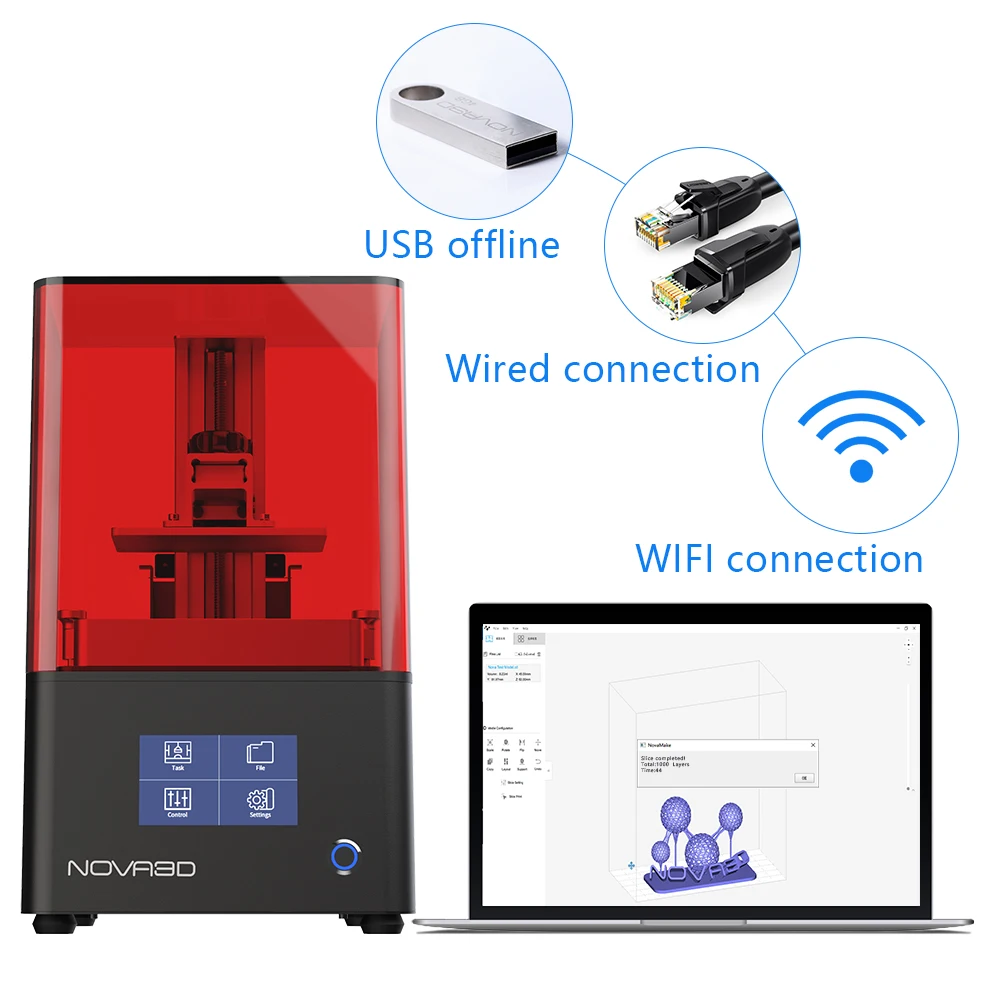 NOVA3D Bene4 3D принтеры Весь высокое качество ЖК дисплей 405nm смолы светильник