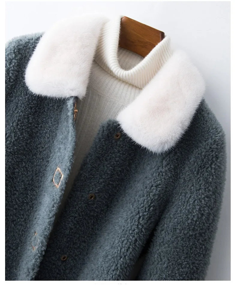 High-end Brand Sheep Shearing Wool Coat Women Jacket Autumn Winter Fashion Slim Warm Women Overcoat Casual Long Wool Coats