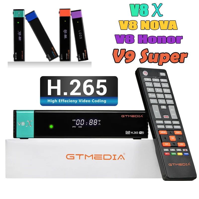 Gtmedia v8x H.256 приемник DVB S2 спутниковйы ТВ SKS декодер и встроенным модулем Wi Fi Youtube