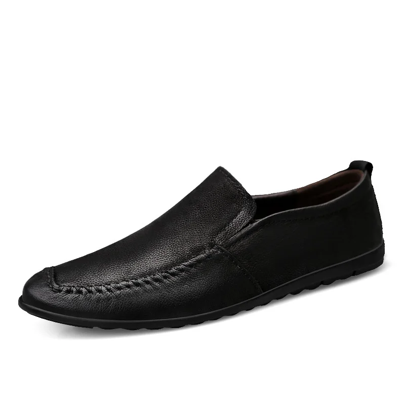 

2019 Men Casual shoes breathable Leather Loafers Office Shoes For Men Driving Moccasins Comfortable Slip on Fashion Shoes V77