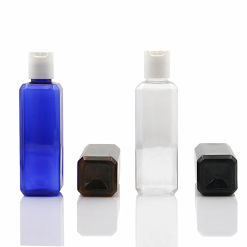 1pcs Cute 100ml Flip Top Cap Refillable Bottle Transparent Small Simple Empty Bottles Container Makeup Liquid 2
