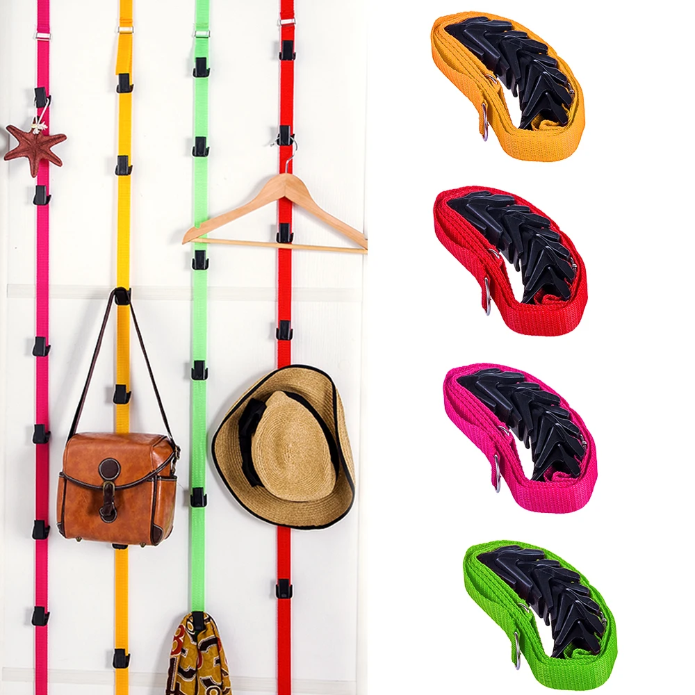 Colgador de puerta multifuncional de 2,5 M con 8 ganchos, organizador de sombreros, organizador de sombreros, para ahorrar espacio en el armario