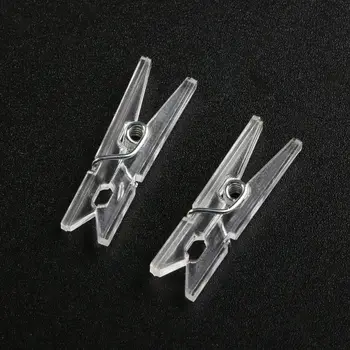 

20Pcs 25mm Mini Spring Clear Transparent Clips Clothes Photo Paper Peg Party Home Decoration