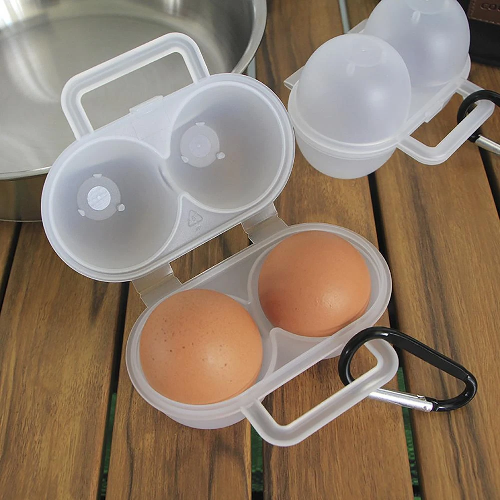 Outdoor Picnic Egg Carton, 2 Compartments, Bbq Shockproof Tray