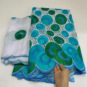 

XIUYSAI Nigeria cotton fabric 2020 high quality lace dubai fabric soft embroidery swiss voile lace in switzerland 5+2yards SK625