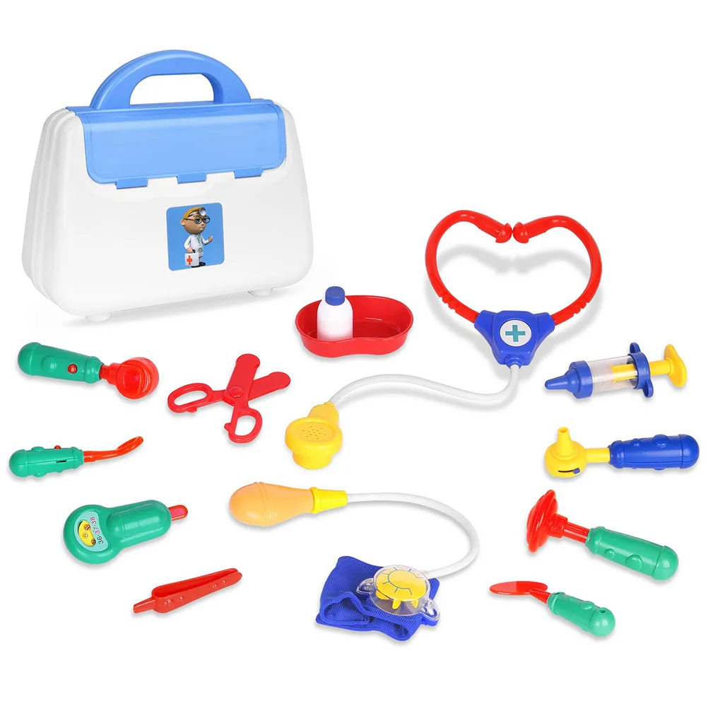 Kids Doctors Nurses Toy Medical Set Role Play Hard Carry Case Gift Blue UK Stock 