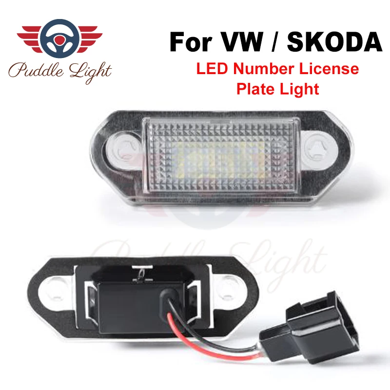 

2Pcs Car 18LED No Error Number License Plate Light Lamp For VW Golf III Variant Vento verno Jetta 3 Skoda Octavia I Combi