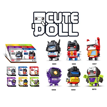 

Decool Brickheadz Transformation Robot Car Action Figure model building block bricks toys Christmas gift