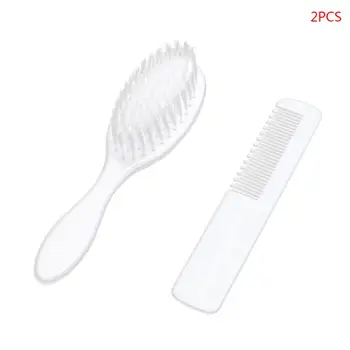 

2 Pcs Baby Hair Brush Comb Set for Newborns Toddlers Infant Safety Scalp Massage Nursing Supplies