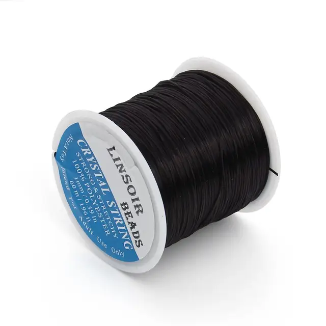 393inch/Roll Strong Elastic Crystal Beading Cord 1mm for Bracelets Stretch Thread String Necklace DIY Jewelry Making Cords Line black