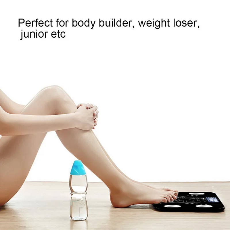 Junejour весы для жировых отложений, умный электронный светодиодный весы для ванной, Bluetooth, приложение для Android или IOS