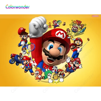 

Vinyl Super Mario For Baby Shower newborn children birthday Party Backdrop Photography Background