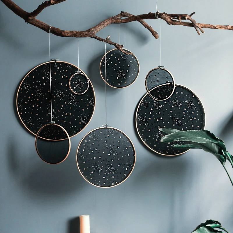 Wood products bamboo frame round star hanging Nordic style wedding living room wall decoration Pendant | Дом и сад