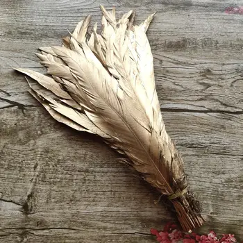 

Wholesale 100/500pcs Pretty Single Golden Yellow Natural Rooster Tail Feather 10-12inches/25-30cm For Decorative Accessories