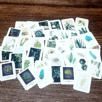 

42PCS Green Plants Paper Stickers DIY Ablum Diary Scrapbooking Decoration Label Stickers Students Kids Girls Boys Gift Stickers
