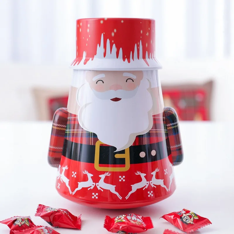 Мультяшный тумблер дизайн Рождественская жестяная коробка конфетная коробка печенье, выпечка Подарочная коробка контейнеры для рождественской свадебной вечеринки декор