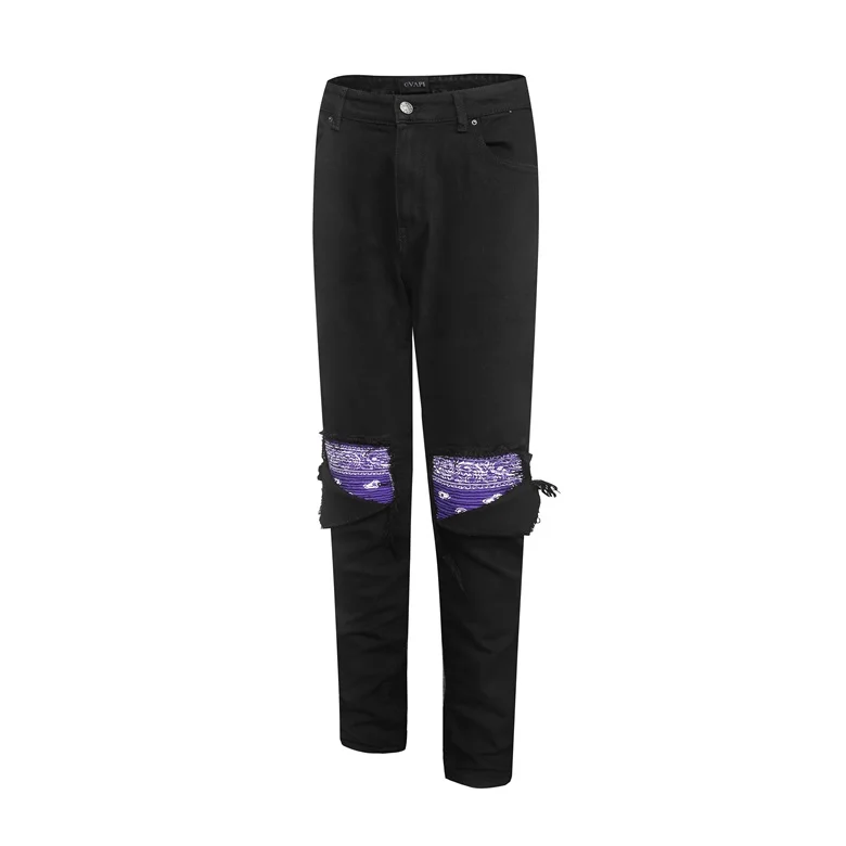 purple biker jeans