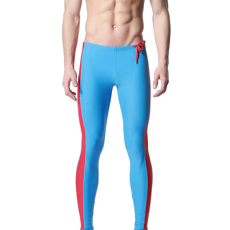 Мужские длинные гетры для плавания ming swim Trunk, обтягивающие спортивные колготки для фитнеса, одежда для плавания, леггинсы ZJ55 - Габаритные размеры: Blue