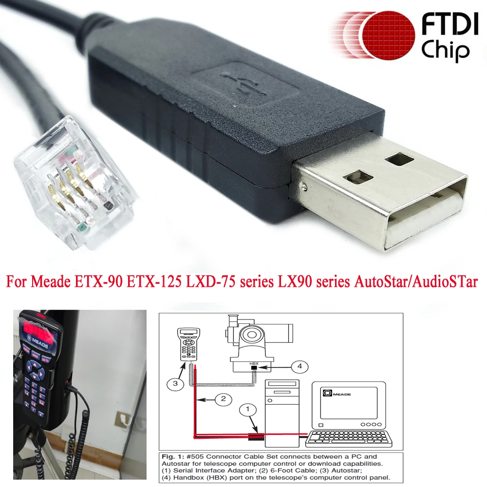 Кабель ftdi usb для передачи данных в rj10 кабель управления компьютером Meade etx127 Audiostar к