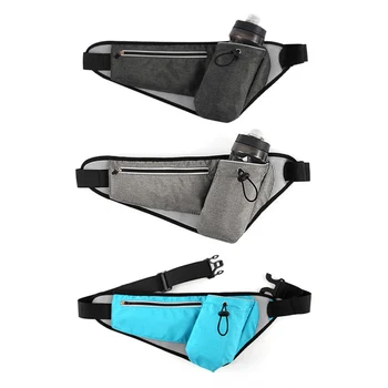 

Running Belt Waist Pack With Water Bottle Holder Unisex Water Resistant Double-deck Waist Pouch For Workouts, Cycling, Jogging