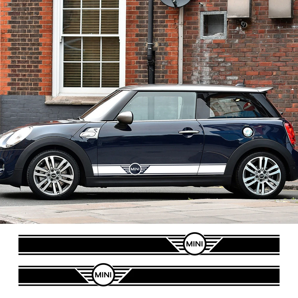 2 шт. автомобиль длинной стороне Стикеры для Mini Cooper R56 R57 R58 R50 R52 R53 R59 R61 Countryman R60 F60 F55 F56 F54 тюнинг автомобильные аксессуары