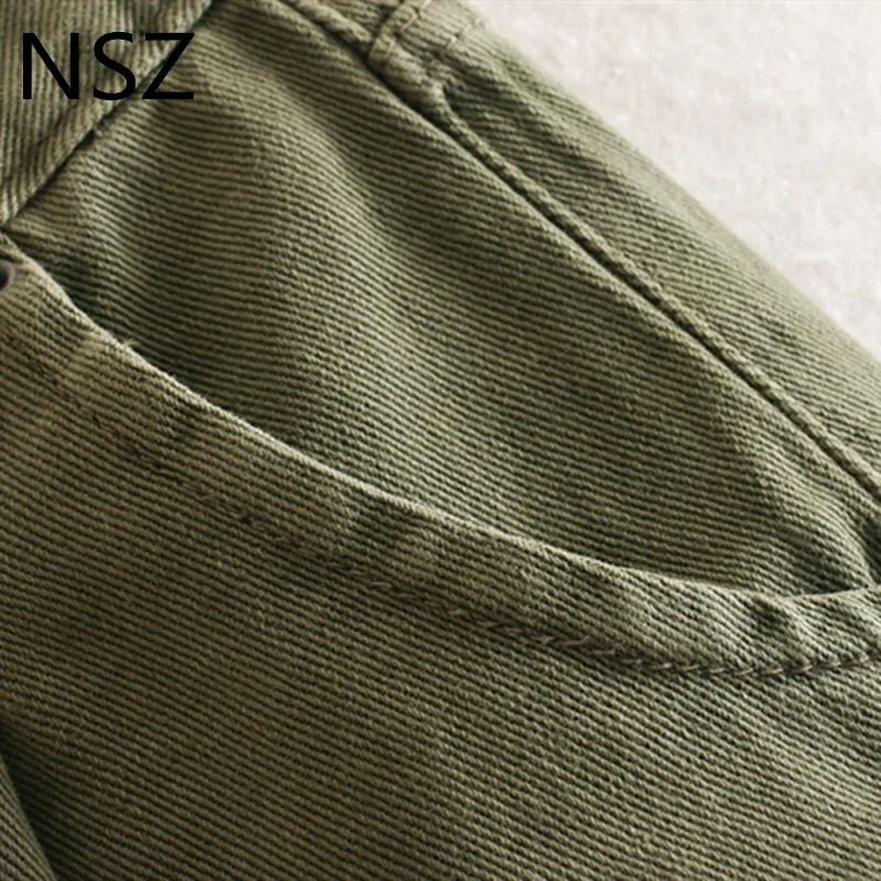NSZ, женские армейские зеленые свободные джинсы с широкими штанинами, высокая талия, брюки-карго для бега, штаны-шаровары, брюки на осень и зиму