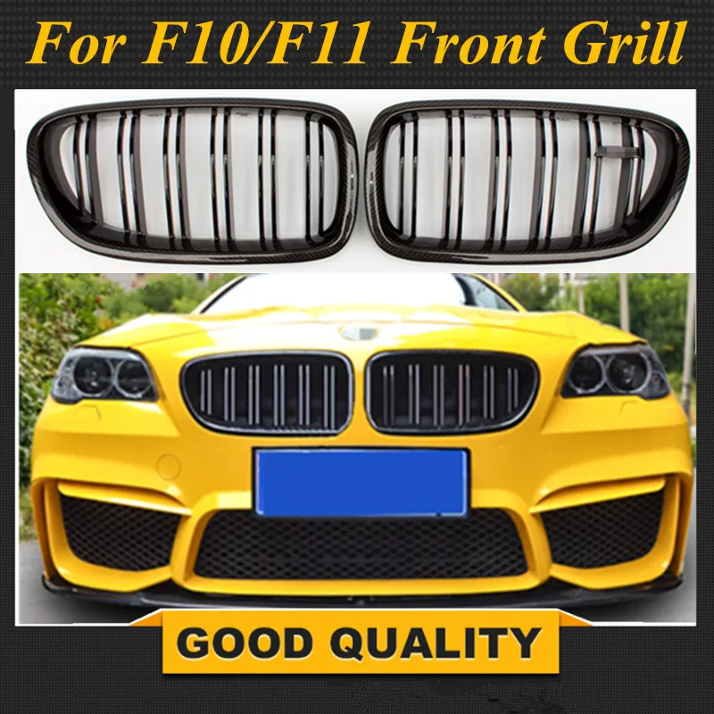 buy A Pair 5 Series F10 Glossy Black Dual single Slat M5 Style Front Kidney Grille Grill For BMW F10 520i 523i 525i 530i 535i 2010+
