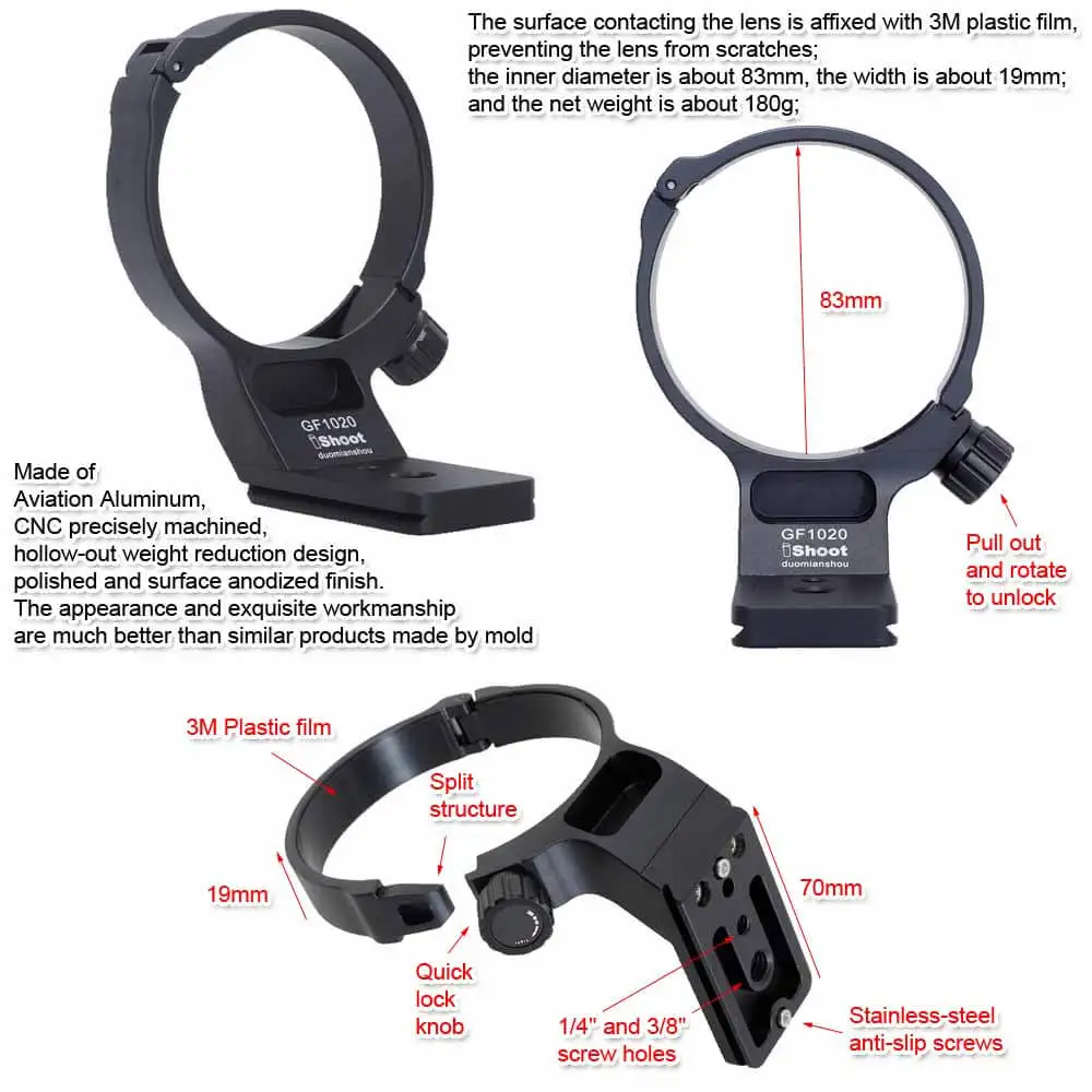 Metal Lens Collar Tripod Mount Ring Compatible With Canon Rf 100 500mm F 4 5 7 1l Is Usm Lens Support Holder Bracket Bottom Is Arca Swiss Fit Metal Lens Collar Tripod Mount Ring Compatible With Canon Rf 100 500mm F 4 5 7 1l Is Usm Lens Support Holder Bracket Bottom Is Arca Swiss Fit