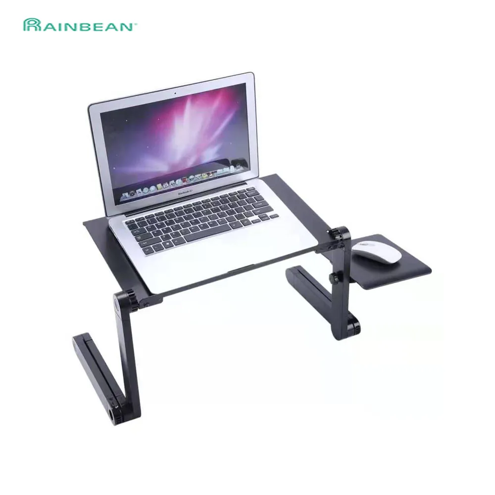 Регулируемый алюминиевый ноутбук стол эргономичный портативный диванные Lapdesk лоток стол из поликарбоната подставка для ноутбука стол