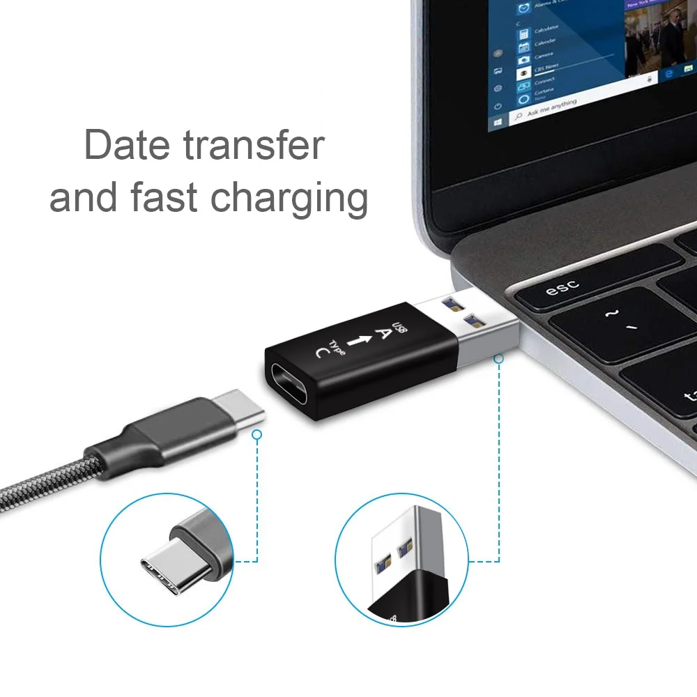 Type C Женский к USB Мужской адаптер Разъем для Huawei Oneplus Xiaomi samsung Ноутбуки type-C зарядные устройства для телефонов USBC кабель typec