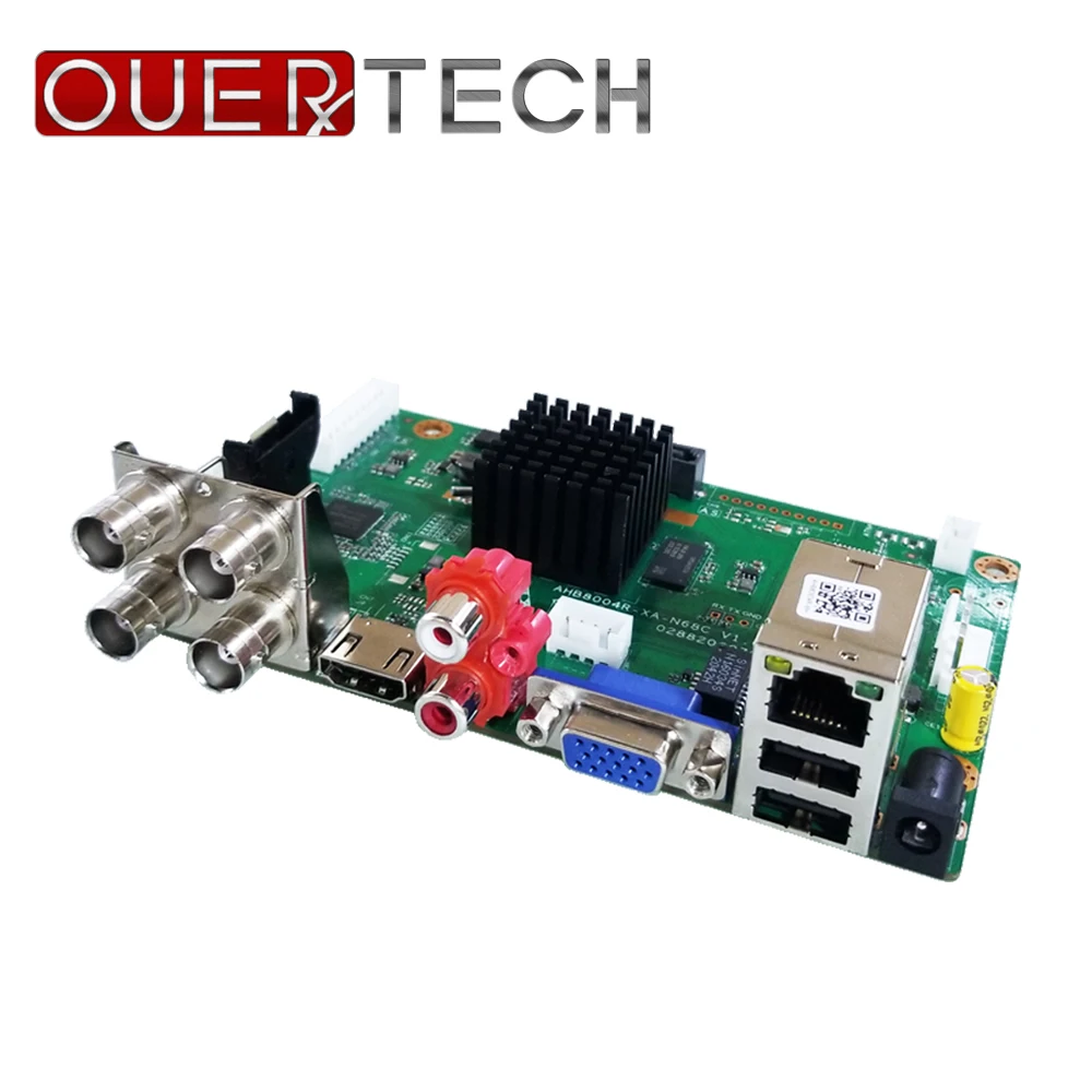 OUERTECH 6 en 1 AHD CVI TVI IP CVBS IP 4CH CCTV DVR Tablero Principal H.265 5MP ONVIF Video de vigilancia de detección de Recorde placa base